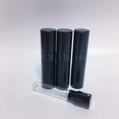 Garrafa recarregável do pulverizador de perfume da qualidade superior do alumínio da cor do preto de Mini Aluminum 8ML do curso
