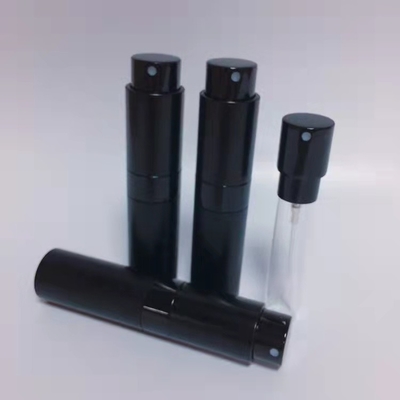 Garrafa recarregável do pulverizador de perfume da qualidade superior do alumínio da cor do preto de Mini Aluminum 8ML do curso