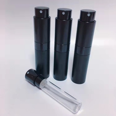 Garrafa recarregável do pulverizador de perfume da qualidade superior do alumínio da cor do preto de Mini Aluminum 8ML do curso