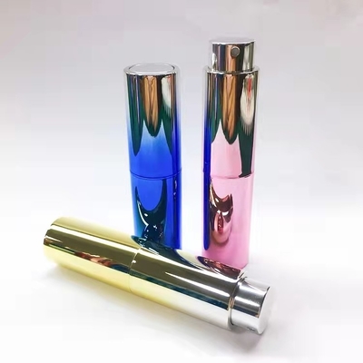Garrafa substituível personalizada da fragrância da garrafa do pulverizador de perfume da cor do ouro do inclinação 10ML cor UV