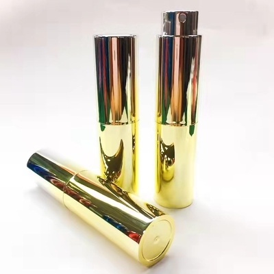 Garrafa substituível personalizada da fragrância da garrafa do pulverizador de perfume da cor do ouro do inclinação 10ML cor UV
