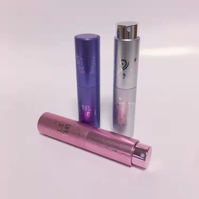 Garrafa de vidro substituível luxuosa gravada do projeto 10ml 8ml da garrafa do pulverizador de perfume do alumínio