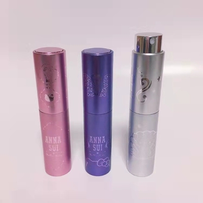 Garrafa de vidro substituível luxuosa gravada do projeto 10ml 8ml da garrafa do pulverizador de perfume do alumínio